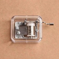 心動禮物 亚克手摇八音盒礼品天空之城爱丽丝玩具节日礼物鸟之诗机芯音乐盒, 1個, 歌曲：【透明外壳】