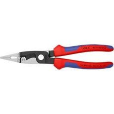 Knipex 도구 13 82 8 6 in 1 전기 설치 플라이어 편안한 그립 핸들 빨강과 파랑, 크니펙스 Knipex 공구 13 82 8, 6 in 1, 1개