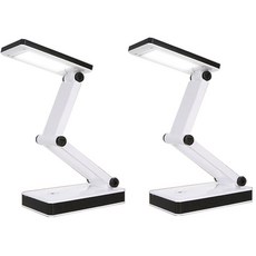 접이식 책상 램프 휴대용 소형 USB 배터리 구동 조명 터치 스위치 제어 아이 케어, 2pcs