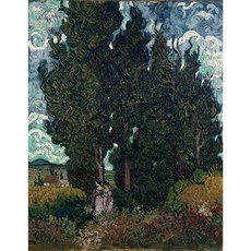 Cypresses with two figures 아트포스터 감성선물 고흐, 그림만(매트지), 21x27.07