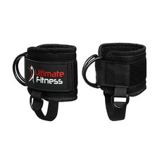 케이블 머신용 얼티밋 발목 스트랩 - 네오프렌 패딩 발목 손목 커프스 D링 글루트 킥백 부티 운동 다리 연장 및 엉덩이 외전근 (싱글), 쌍, 1개