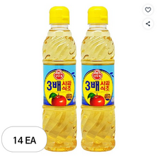 오뚜기 3배 사과식초, 500ml, 14개