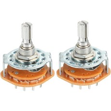 5Pin 1P4T 1극 4 위치 가능 1 데크 밴드 셀렉터 로터리 스위치 2Pcs