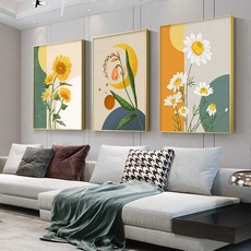해바라기보석십자수 비즈 액자 자수 DIY 구슬 집들이, 1개, 120x60 40x60 3개 액자미포함
