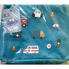 KOM316 矽膠隔熱兒童碗 316不鏽鋼兒童隔熱碗/餐袋/矽膠蓋, 1個, 餐袋-汽車(藍色)