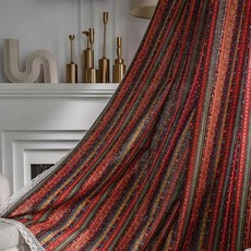 에스닉패턴 빈티지 커튼 포인트 커튼 패브릭 티베트 가리개 인테리어