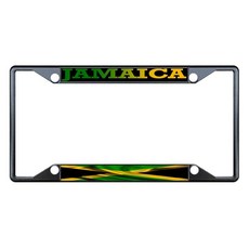 Fastasticdeals 자메이카 깃발 물결 모양 국기 번호판 프레임 태그 홀더 커버, Fastasticdeals 자메이카 깃발 물결 모양 국