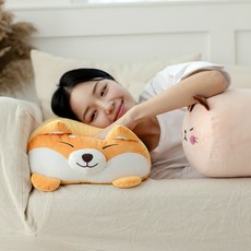 조우니 뭉찌 극세사 안고자는 캐릭터 베개 쿠션 애착베개 2color, 워싱면, 골드