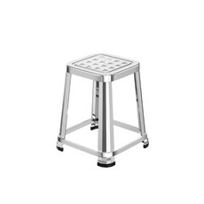 스테인리스 사각 접이식 철제 의자 공장 작업실 가정용, 1인용, 70cm 블루 쿠션 커버