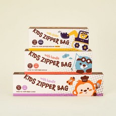 케이맘 키즈 지퍼백 3종 세트 (슬라이딩M+핸들형M+핸들형XL), 02. 핑크