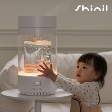 [25년 신제품] 신일 110도 살균 물멍 유리 가열식 가습기 대용량, 화이트