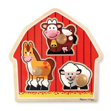 Melissa & Doug 모양 점보 나무 손잡이 퍼즐 215608