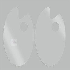 로라디자인 투명 아크릴 팔레트 2P 10X15CM 타원형 간편세척 물감빠레트