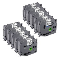 Brother TZe-231 TZe 테이프 12mm 0.47 적층 흰색 라벨 리필용 10팩 P 터치 라벨 제조기 테이프 교체, 보여진 바와 같이