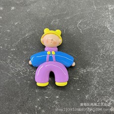 可愛卡通多巴胺少女立體人物樹脂裝飾家居磁性冰箱貼陶瓷冰箱貼冰箱磁鐵可愛磁鐵吸鐵白板貼黑板貼居家裝飾, 黃帽子爸爸