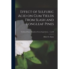 (영문도서) Effect of Sulfuric Acid on Gum Yields From Slash and Longleaf Pines; no.68 Paperback, Hassell Street Press, English, 9781015257801