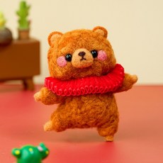 치프몰 양모펠트 DIY 패키지 세트, 184_발레 곰돌이, 1개
