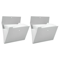 델리 심플 도큐먼트 파일백 8분류 72456, 파스텔그레이, 2개