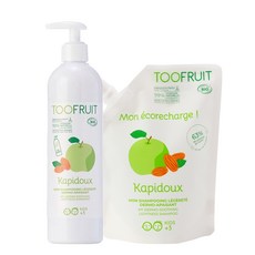 TOOFRUIT 果漾兒童青蘋無矽洗髮精 家庭組 瓶裝400ml+補充包400ml, 2個, 400ml