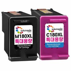 3배용량 INK-M180 INK-C180 XL 대용량 호환 잉크 세트 삼성 SL-J1660 SL-J1770FW SL-J1663 SL-J1665