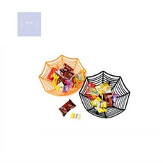 대각심 거미줄 모양 사탕바구니 할로윈장식용품, 블랙