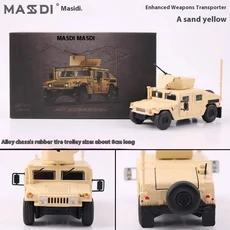 Masdi 1:64 Hummer M1151 향상된 무기 수송 차량 합금 어처 다이캐스트 군용 장 맞춤 장난감, 01 Sand Yellow