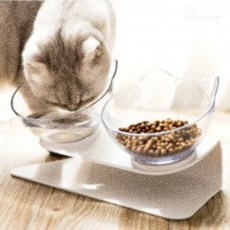 마깡몰 힐링타임 고양이 더블식기 반려견식기2구