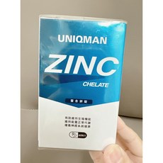 UNIQMAN 螯合鋅錠 維持能量代謝 增進皮膚健康 60錠, 1個, 60顆