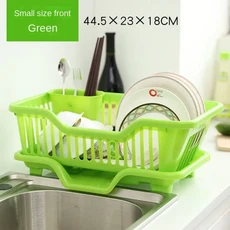 배수구가 있는 주방 식기 건조 배수구 선반 조리대 식기류 접시 그릇 젓가락 숟가락 정리함, 기타, 02 Green
