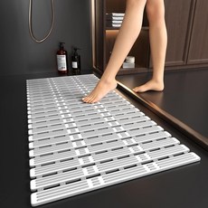 욕실 미끄럼방지 매트 TPE 흡착식 배수형 욕실매트 욕조 화장실 재단 가능 논슬립 발매트, 1개, 그레이