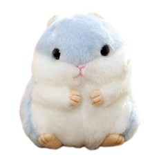 AngelGift Cuddly Hamster 부드러운 봉제 동물 쿠션 장난감 인형 4인치/10cm 마우스 플러시 아이들을 위한 최고의 생일 선물 어린이 아기 장난감(카키) 1, 블루네스, 1개