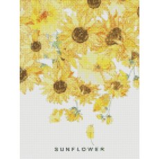 하모니아트 남녀공용 DIY 보석십자수 캔버스형 30X40, 06. 해바라기, 1개