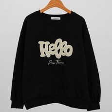 韓國製 可愛刺繡字母內刷絨圓領長袖上衣