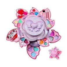 雪倫小舖 兒童化妝盒 兒童彩妝玩具 無毒安全可水洗旋轉花型美妝盒, 天使之翼美妝盒-F, 1個