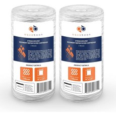 아쿠아분 1 마이크론 스트링 감김 워터 필터 10x4.5 교체 - WP5BB97P WP10BB97P AP810 2팩과 호환되는 전체 가정용 카트리지, 4, 5 Micron