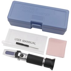 휴대용 브릭스 굴절계 당 농도 계량기 꿀 테스터 과일 주스 와인 0-90%, 2)with box