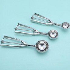 스테인리스 볼 스푼 과일 수박 감자 아이스크림, 1개, 세트 대형 중형 소형