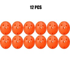 가방 연습용 골프공 천공 컬러 실내 에어플 플라스틱 트레이닝 공, 1개, 2. 12 Pcs Orange