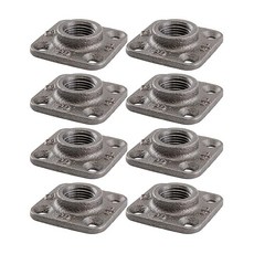 1.3cm(1/2인치) 스트리트 엘보 45도 피팅 PIPE DECOR 블랙 전성 철 표준 파이프 니플 및 일반 배관 적용 빈티지 DIY 가구에 적합 8팩, 1/2 in. Square Micro Mini Flan, 8
