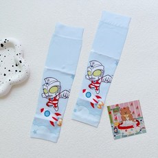 正版日系奧特曼兒童防曬袖套，冰絲材質，防蚊袖套，6-12歲兒童適用，夏季戶外必備