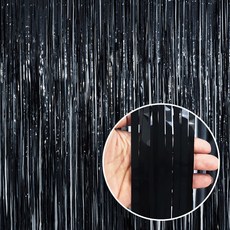 파티팡 은박 수술 파티커튼 파티장식 5개, 블랙