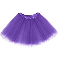 Lystaii 투투 스커트 튤 레이어드 튀튀 스커트 파티 코스튬 생일 러닝 액세서리 1개 퍼플.