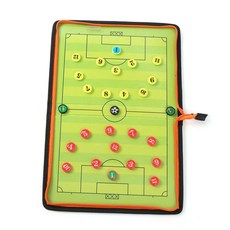 휴대용 지퍼형 축구 족구 경기 감독 코치 자석 작전판 세트 축구작전판 족구작전판, 1세트, 블랙
