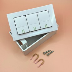 일신 3구 3로 스위치 + PVC 노출 박스 + 이도피스 세트, 1개