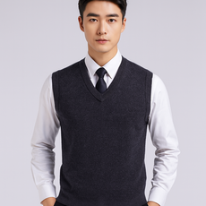 마인드재뉴에어리 남자 V넥 울 니트 베스트 조끼