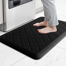 지칸디 PVC 주방 매트 미끄럼 방지 쿠션 매트 사무실 싱크대 및 세탁실에 완벽한 주방 바닥 매트, 1개, 검은색