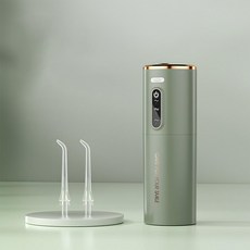 沐牧小店 電動衝牙器 便攜式 水牙線 口腔牙齒清潔 新手易用 3分鐘保護, 綠色, 雙標準噴嘴