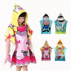 수영장 목욕 아동 비치가운 수건 해수욕장 후드형 판초 체온 유지 여름