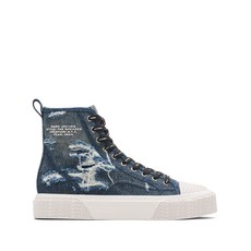 마크제이콥스 디스트레스드 앤 티어 데님 하이탑 스니커즈