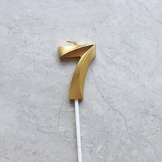 빅사이즈 생일초 케이크픽 특이한 메탈릭 골드 숫자초, 7, 1개, 15g